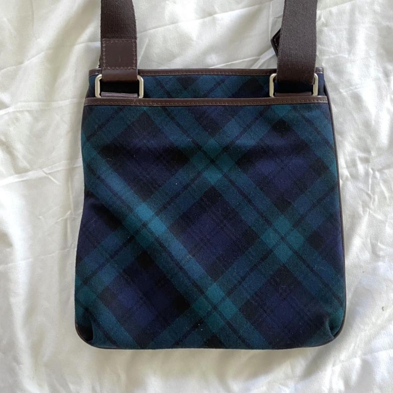 vivienne westwood green plaid crossbody tote bag... - Depop