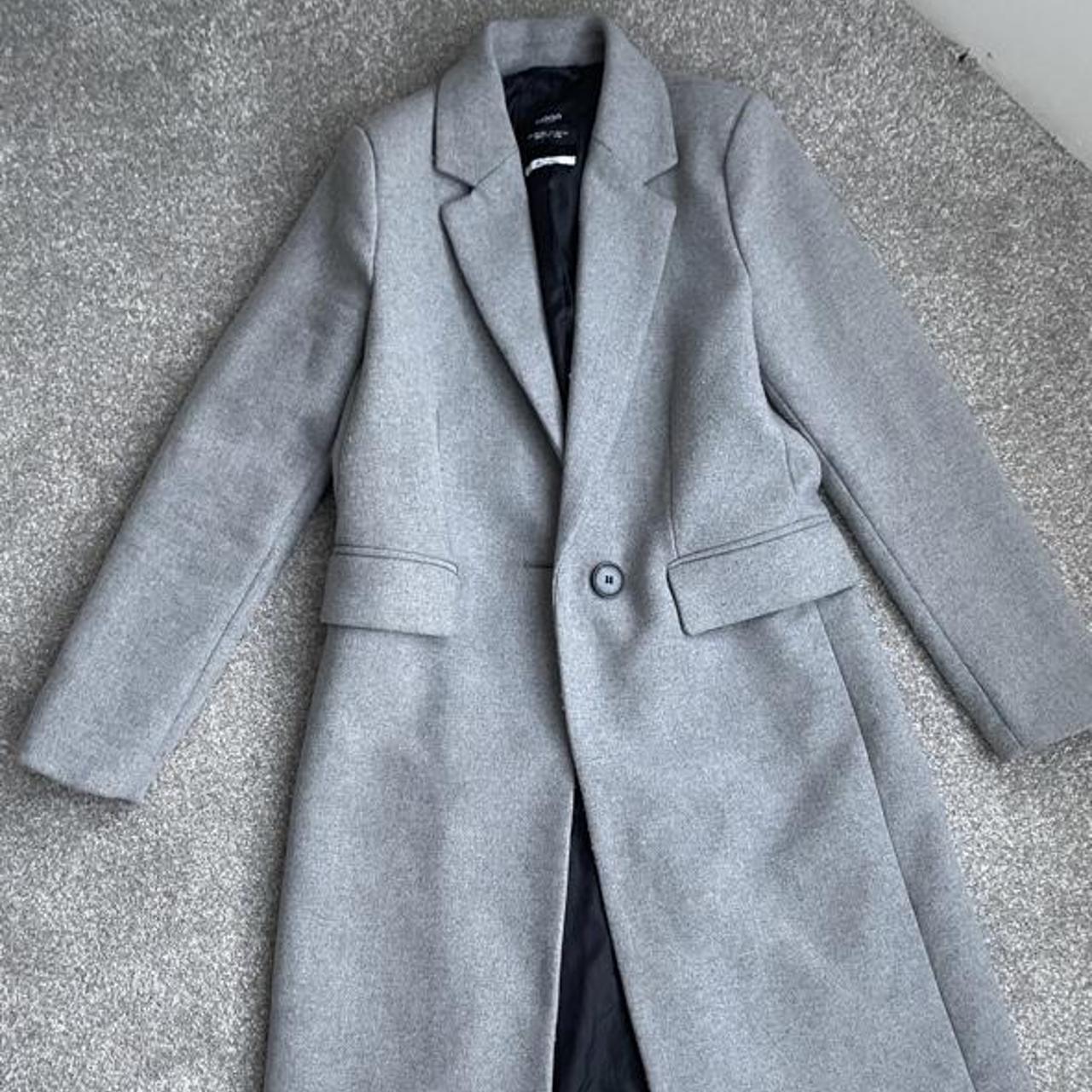 Zara Grey Structured Coat store Jacket Grey Size XS Pockets