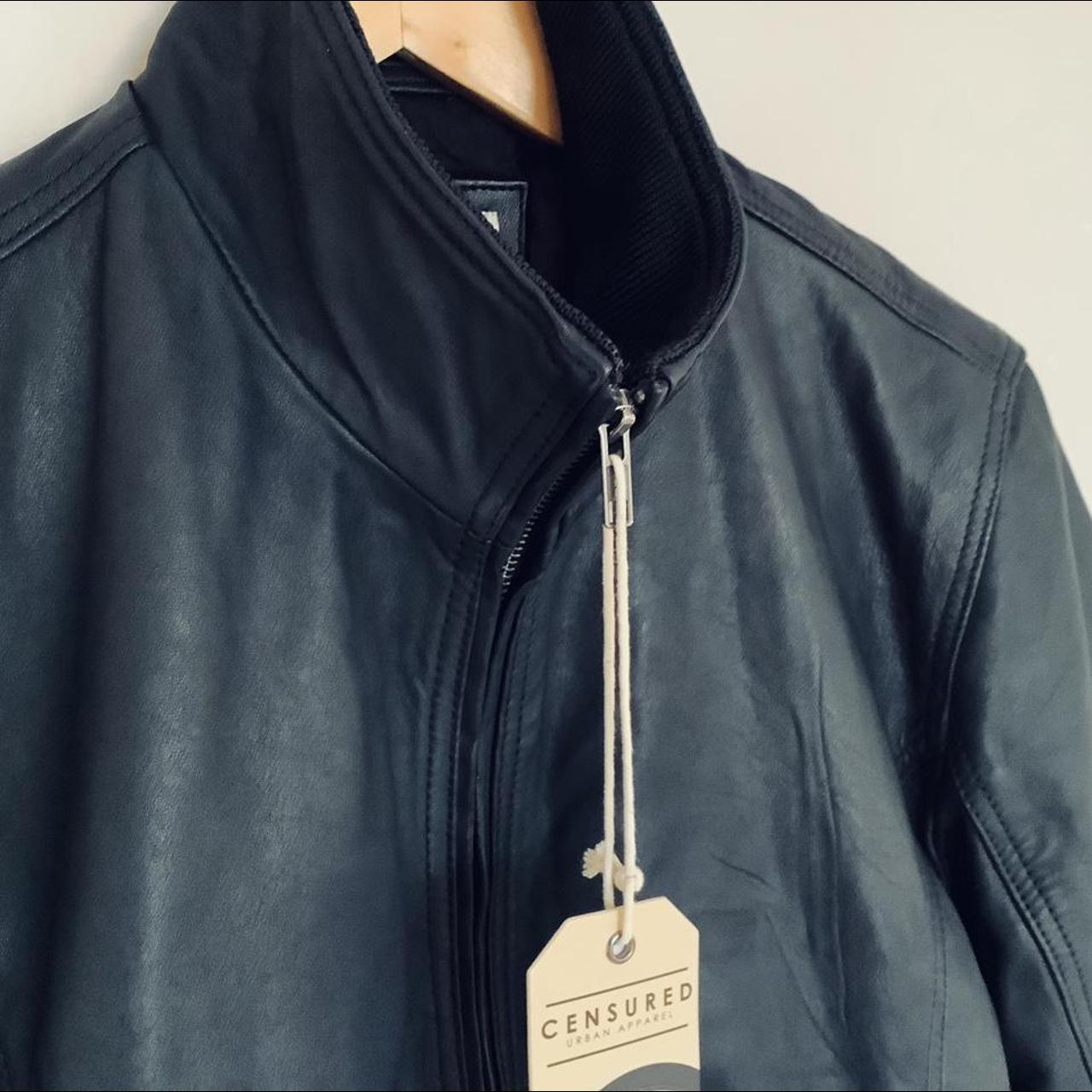 Censured real leather mens bomber jacket -... - Depop
