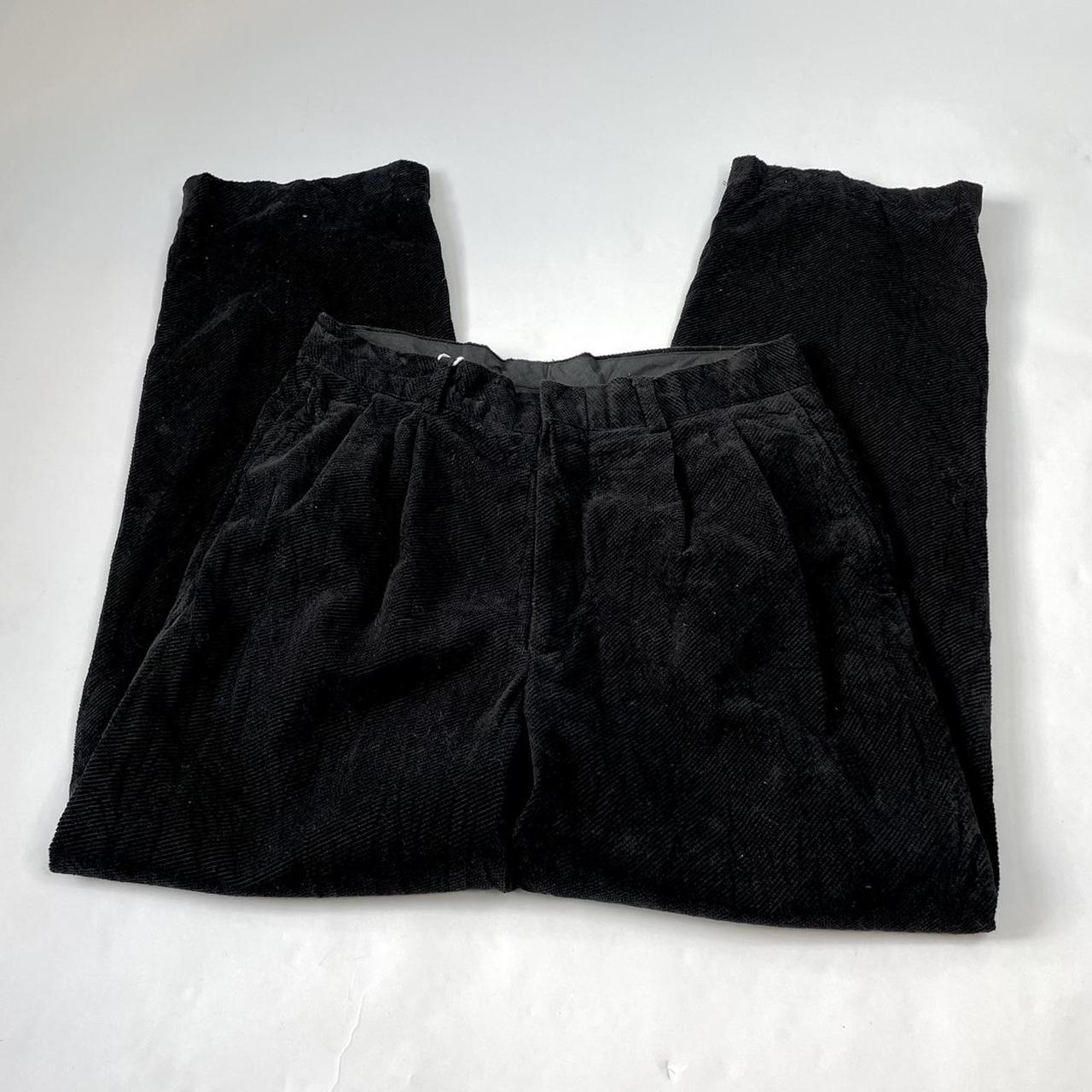 RESERVED Vintage 80s black chunky cord trousers with... - Depop