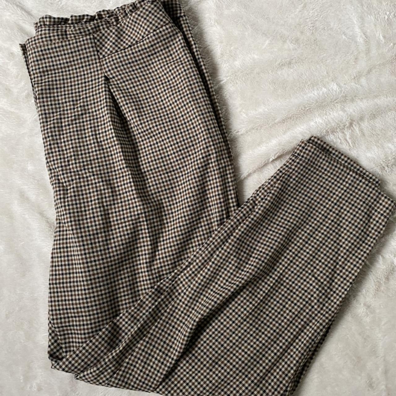 Primark chequered burton up trousers, Only worn once... - Depop