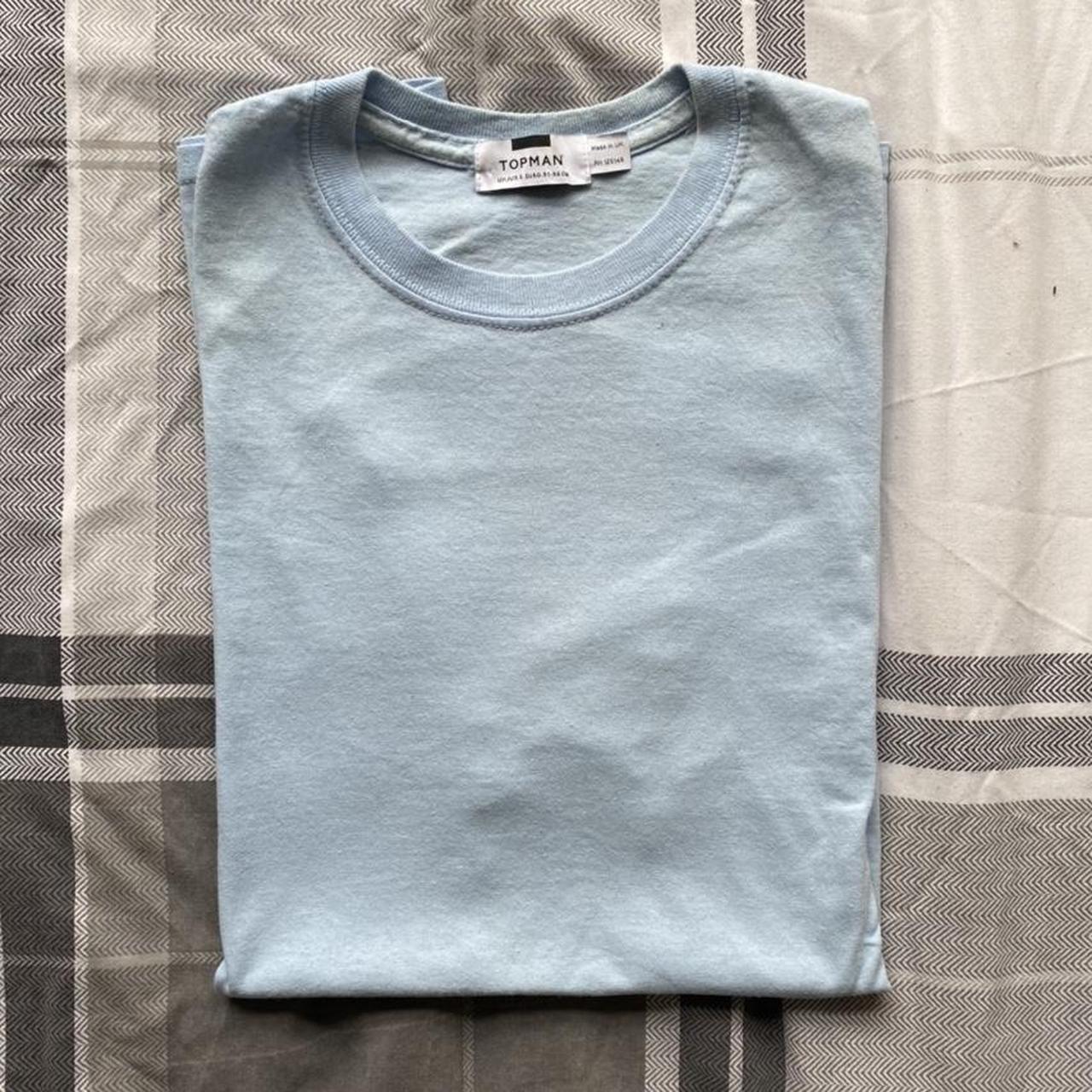 Baby Blue Graphic T-Shirt Y2K tshirt in baby blue... - Depop