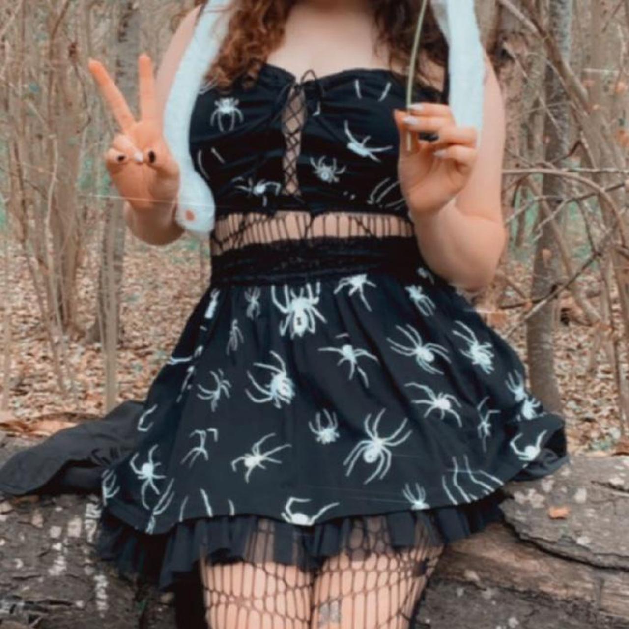 Dolls Kill Women's Black and White Suit Depop