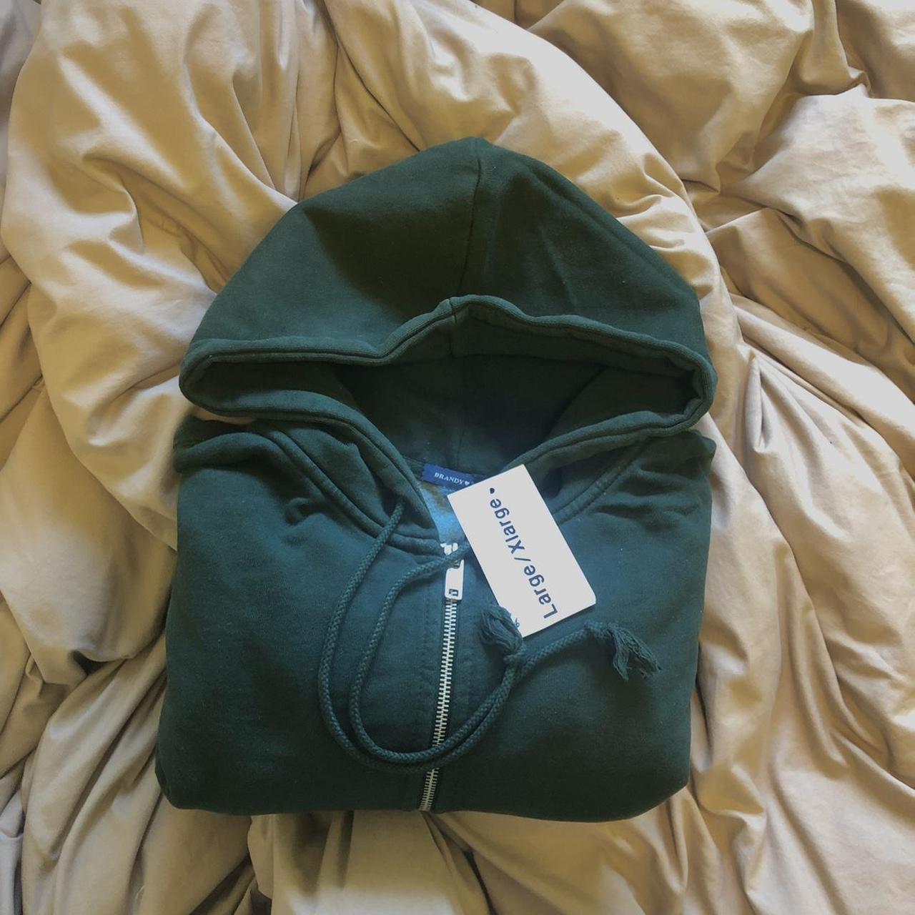 Brandy Melville Oversized Dark Green ZipUp Christy... Depop