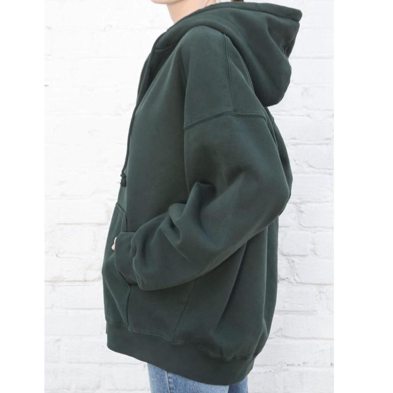 Brandy Melville Oversized Dark Green ZipUp Christy... Depop