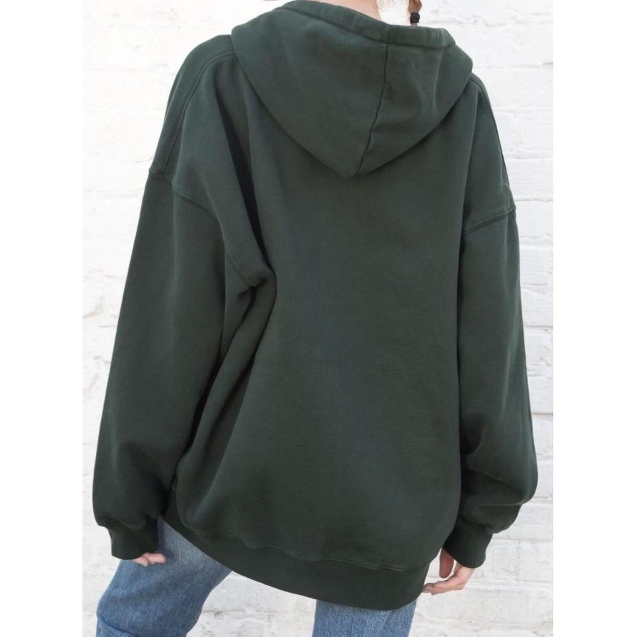 Brandy Melville Oversized Dark Green ZipUp Christy... Depop