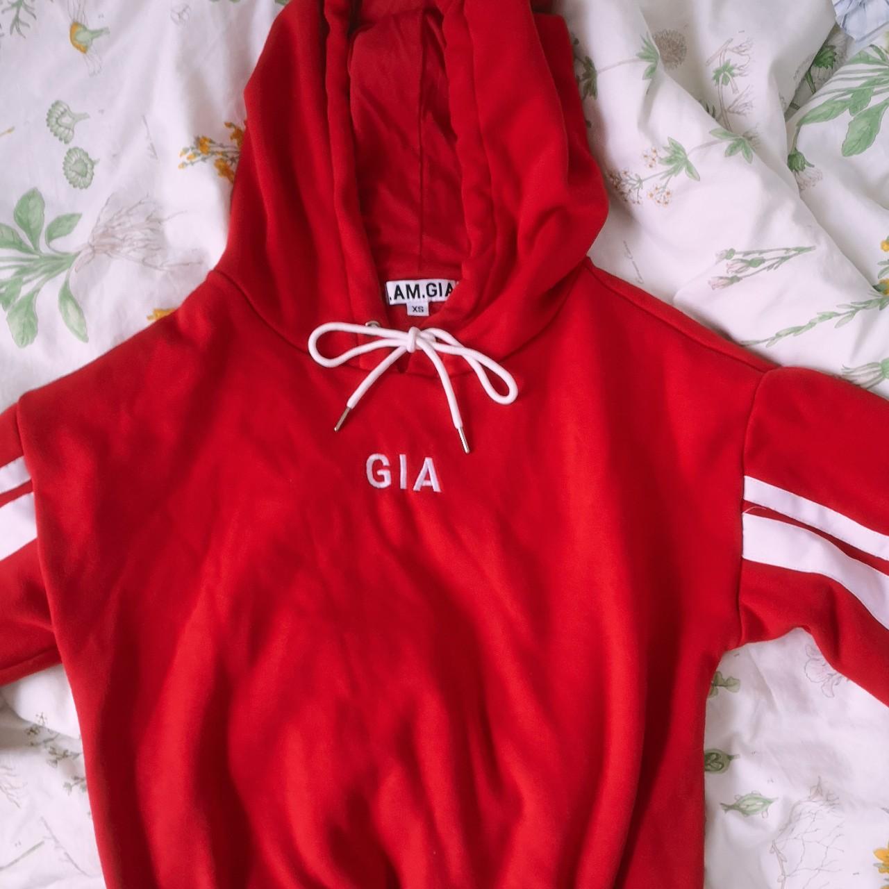 Gia red hoodie hotsell