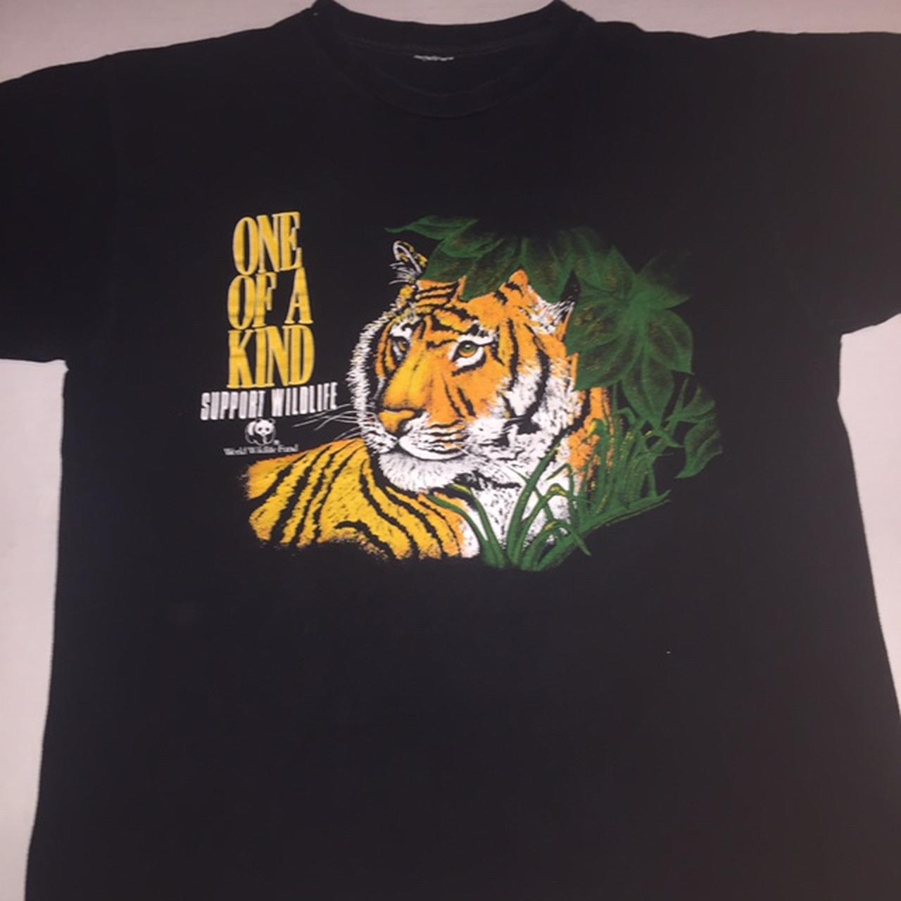Vintage 90's World Wildlife Fund Tiger T Shirt Size... - Depop