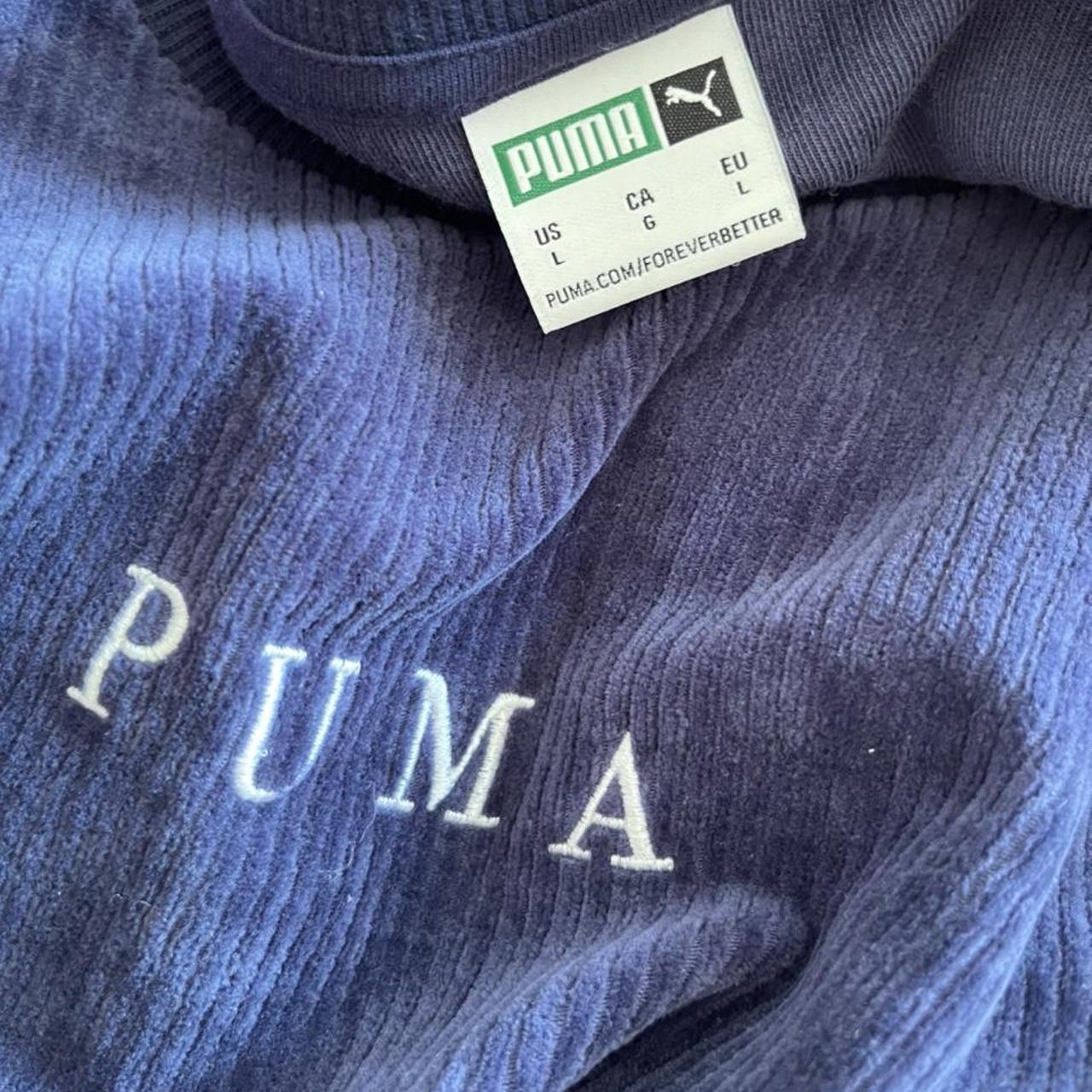 Puma Women's Navy and Blue Jumper | Depop