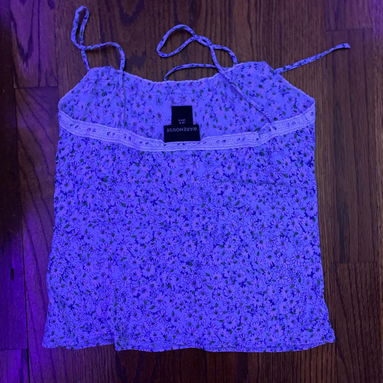 Warehouse Women's Purple Vest Depop