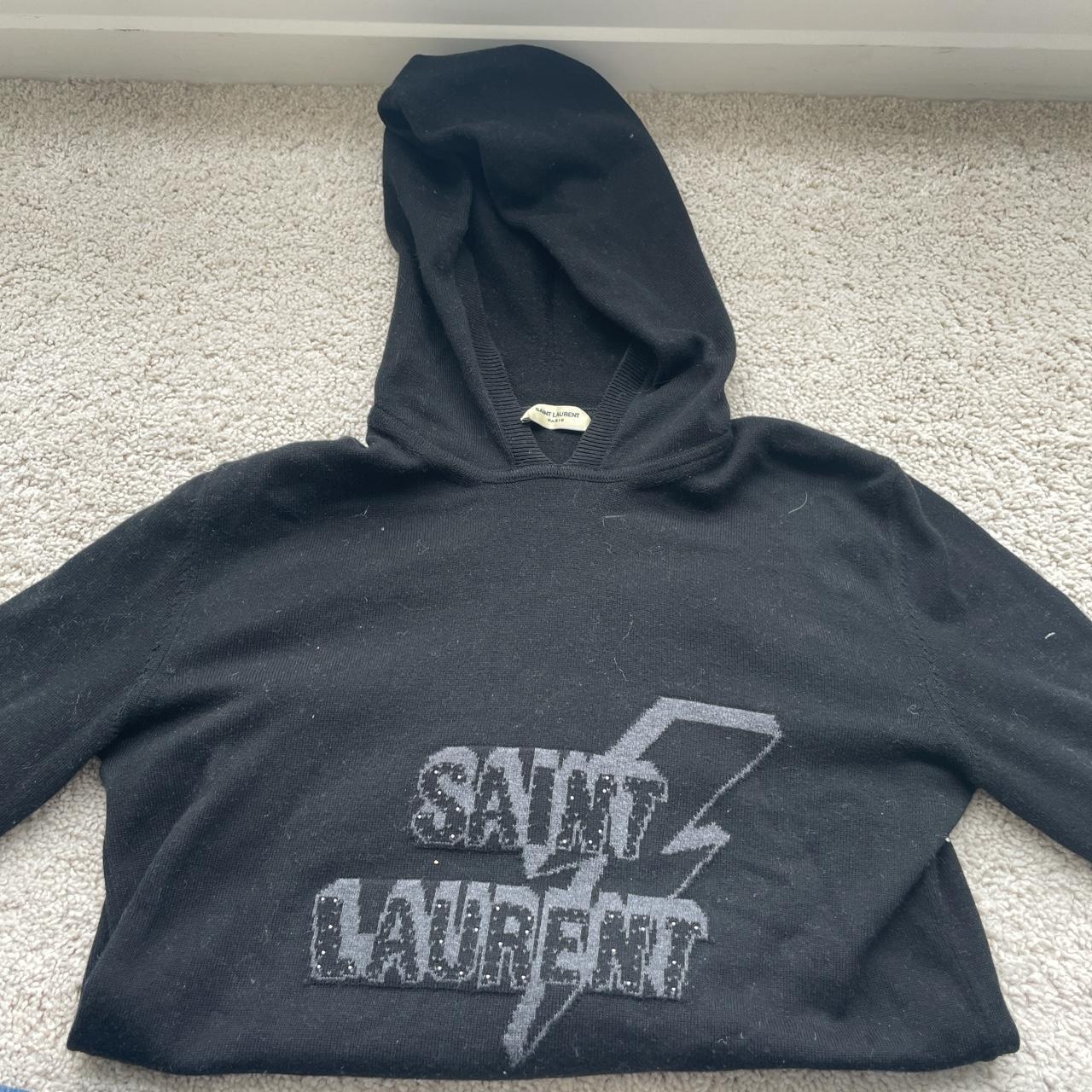 Black yves saint laurent hoodie Depop