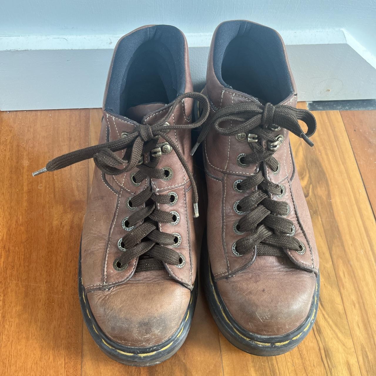 vintage platform brown doc marten boots size UK 6.... - Depop