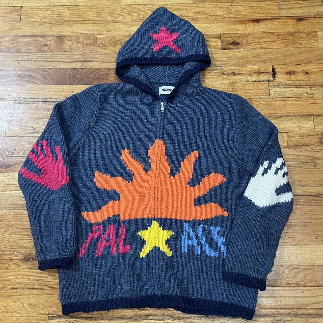 Palace soap dodger knit navy, Knit zip up sweater...