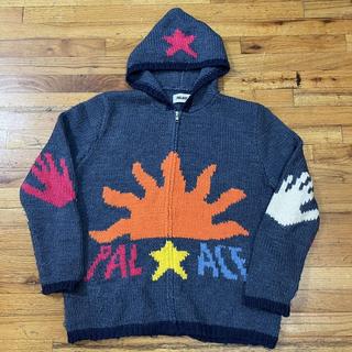 Palace soap dodger knit navy Knit zip up sweater... - Depop