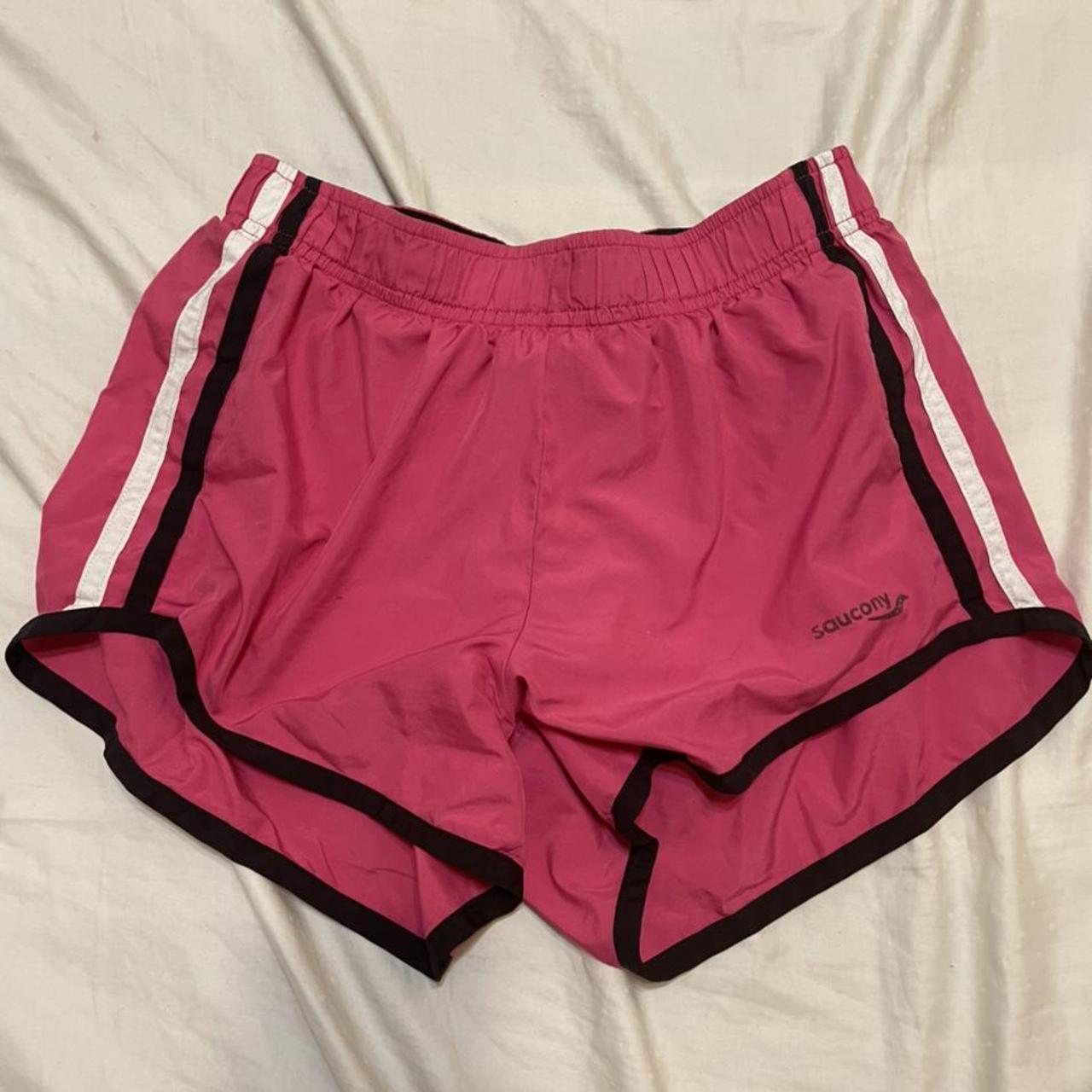 Hot pink athletic shorts with built in liner. Fit... - Depop