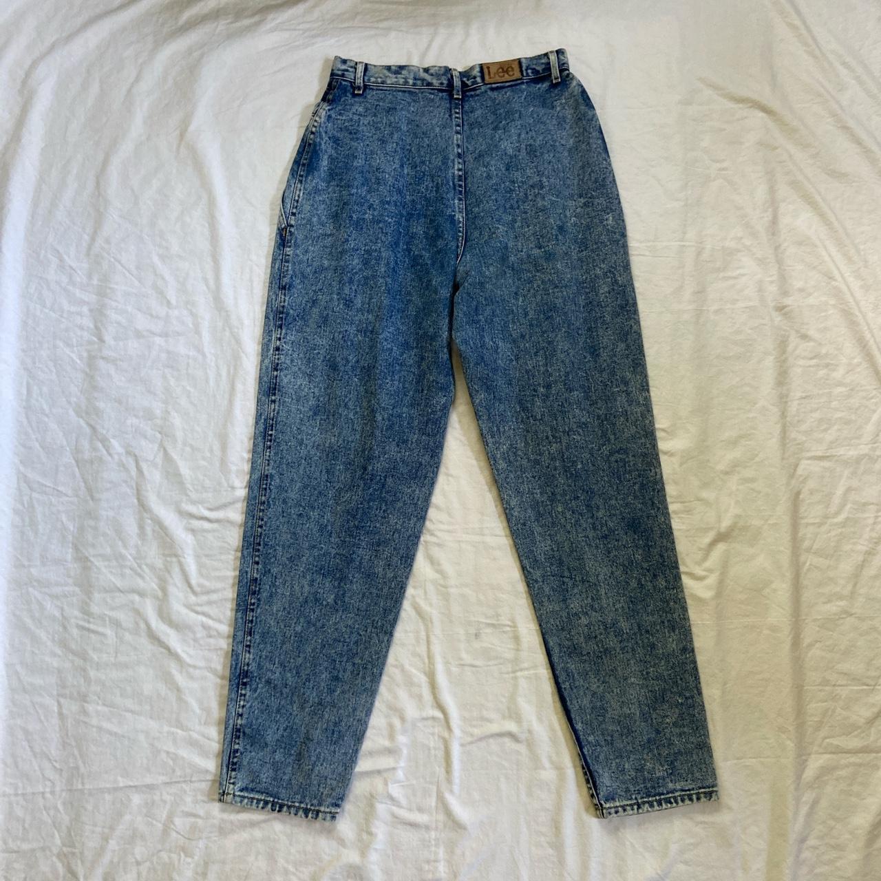 Vintage marble acid wash high waisted 80s Lee denim... Depop