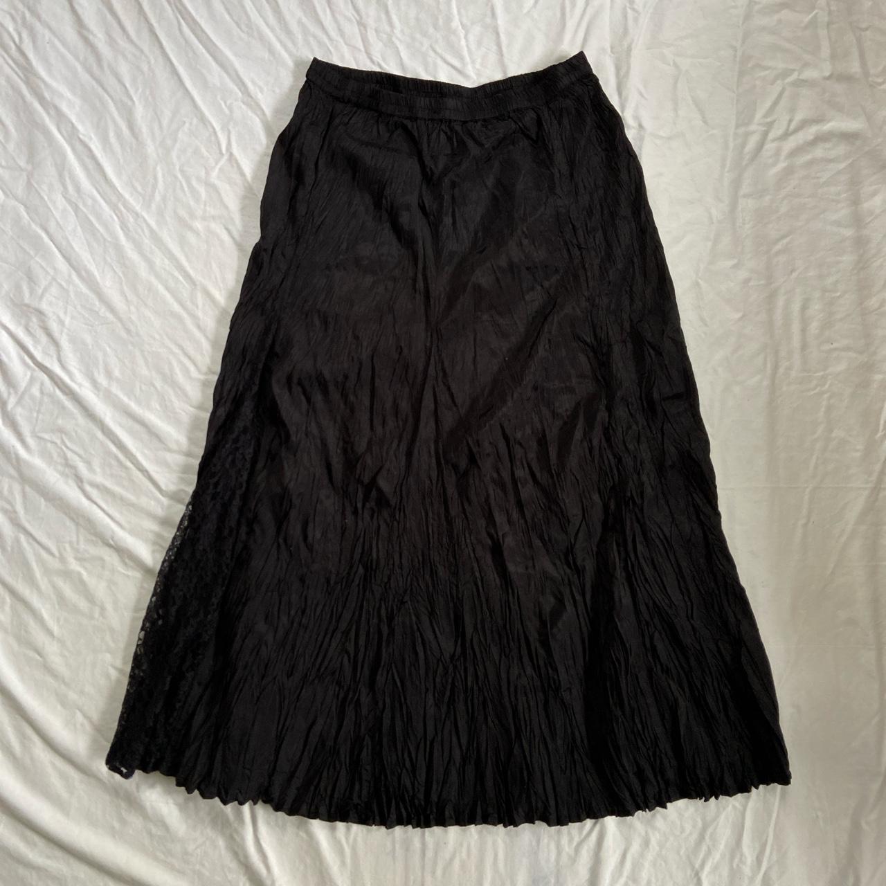 insane gothic black maxi skirt with black lace... - Depop