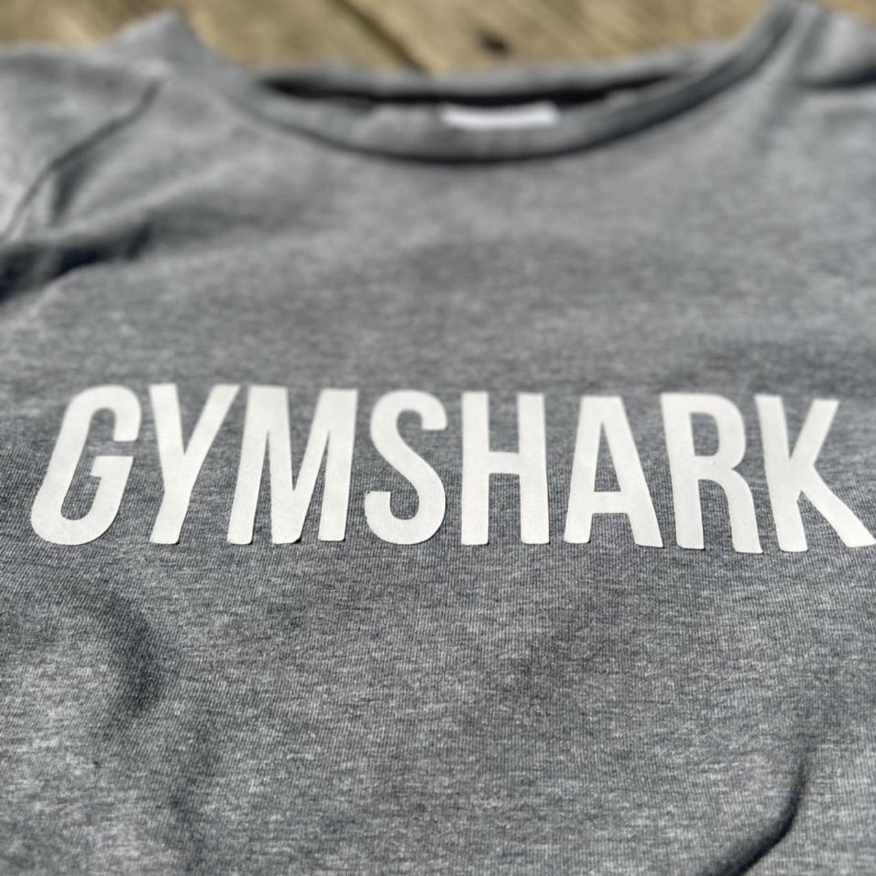 Gymshark Men's Grey and White Sweatshirt | Depop