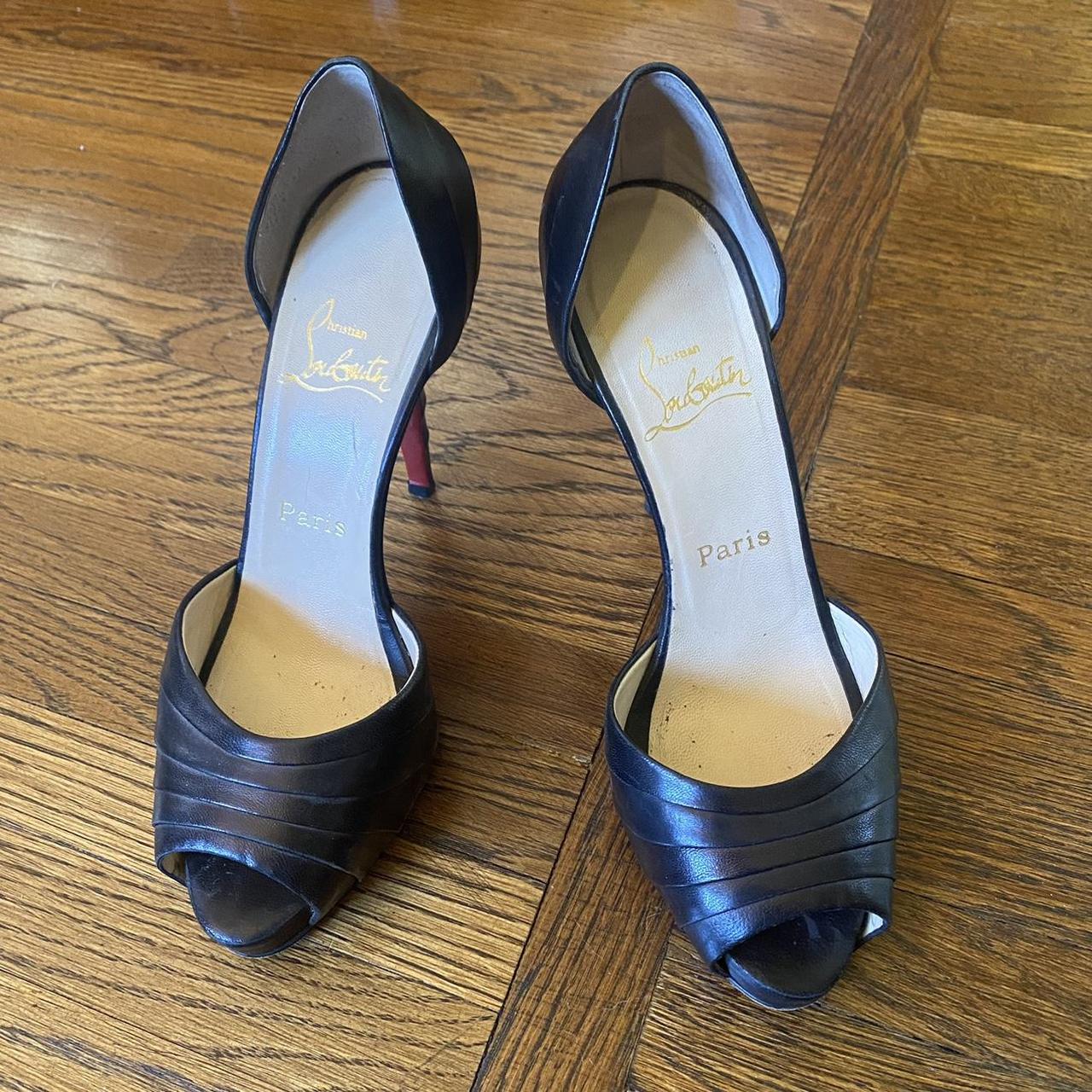 Christian Louboutin classy black heels Peep toe - Depop