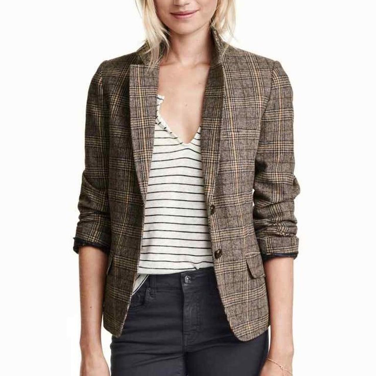 Plaid blazer hotsell womens h&m