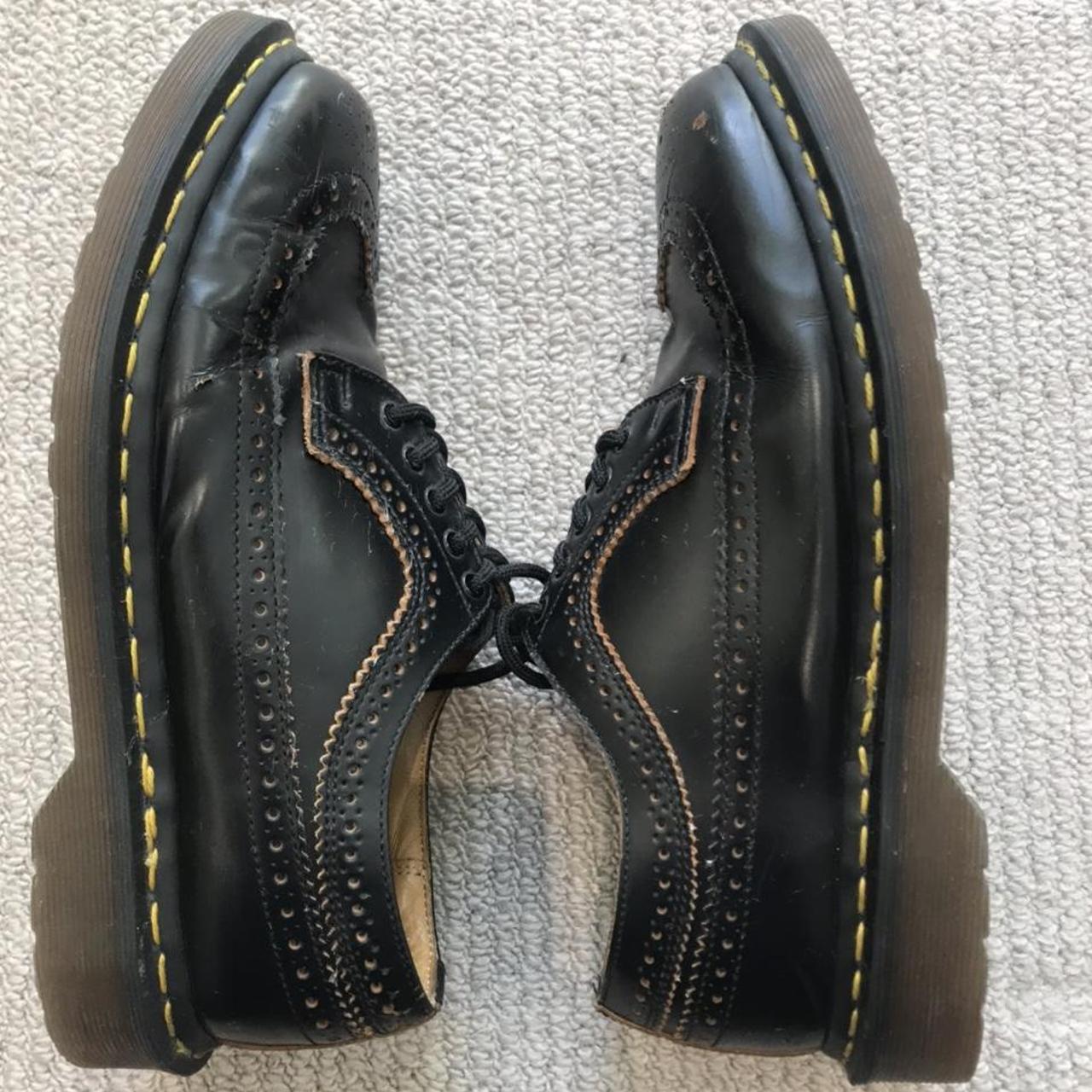 Vintage 3989 Brogue Shoes Black Quilon Size... - Depop