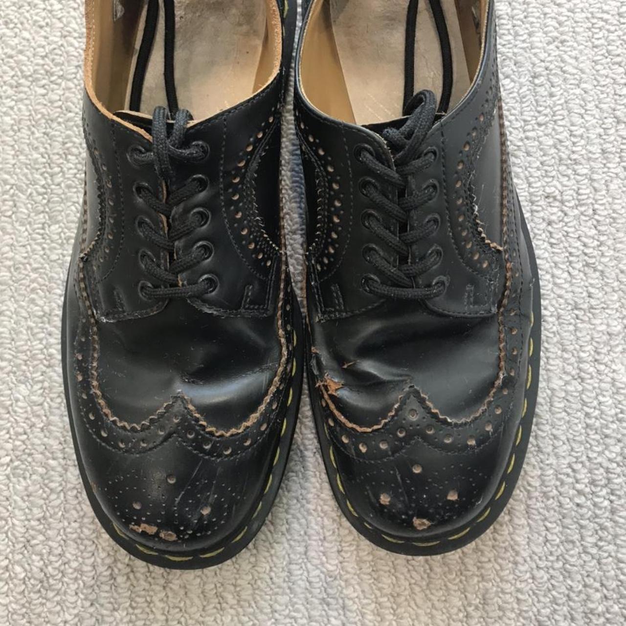 Vintage 3989 Brogue Shoes Black Quilon Size... - Depop