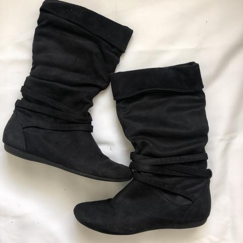 Mid calf slouch boots flat hotsell