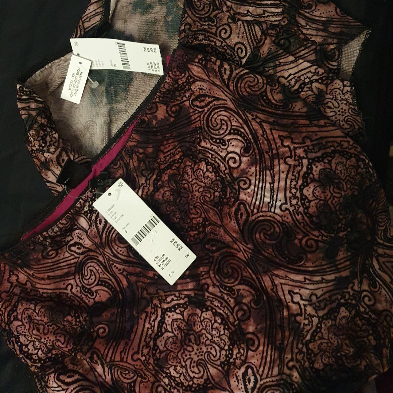 Urban outfitters flocked paisley asymmetrical mini... - Depop