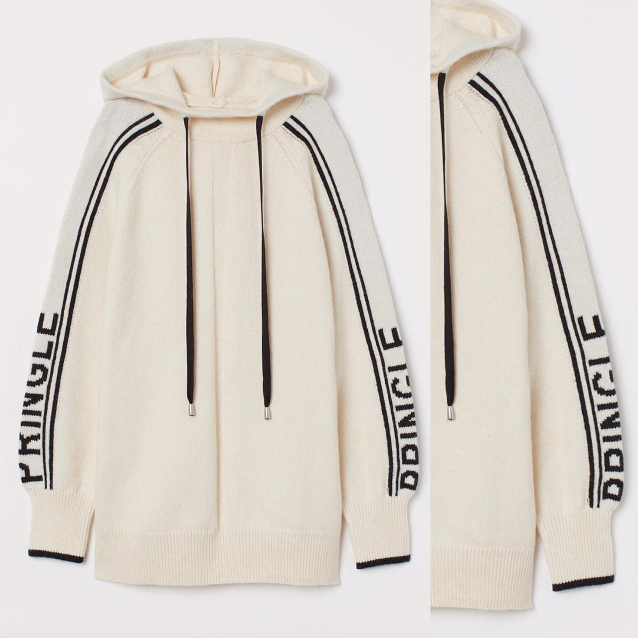 Pringle of Scotland X H M knitted white hooded