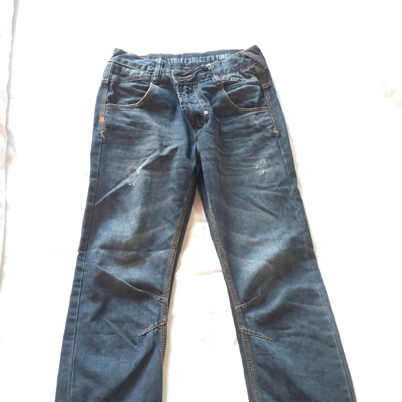 Navy blue jeans 30 inch waist/small 100%... - Depop