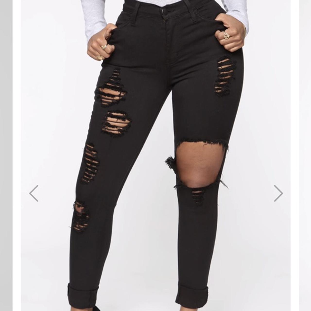 Fashion Nova Black Ripped “glistening” Jeans Worn A Depop 