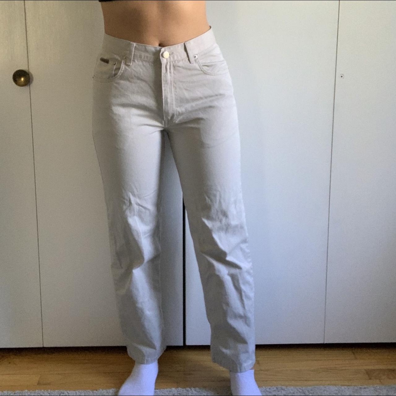 Calvin Klein khaki/tan jeans! 100% cotton, perfect... - Depop