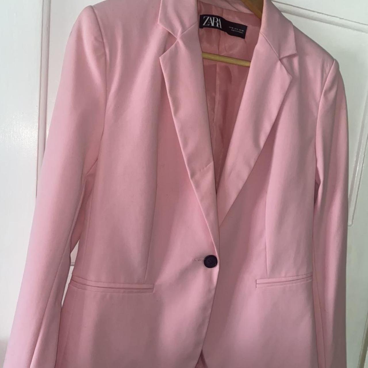 Zara Pink suit co ord Only worn once Blazer and... - Depop