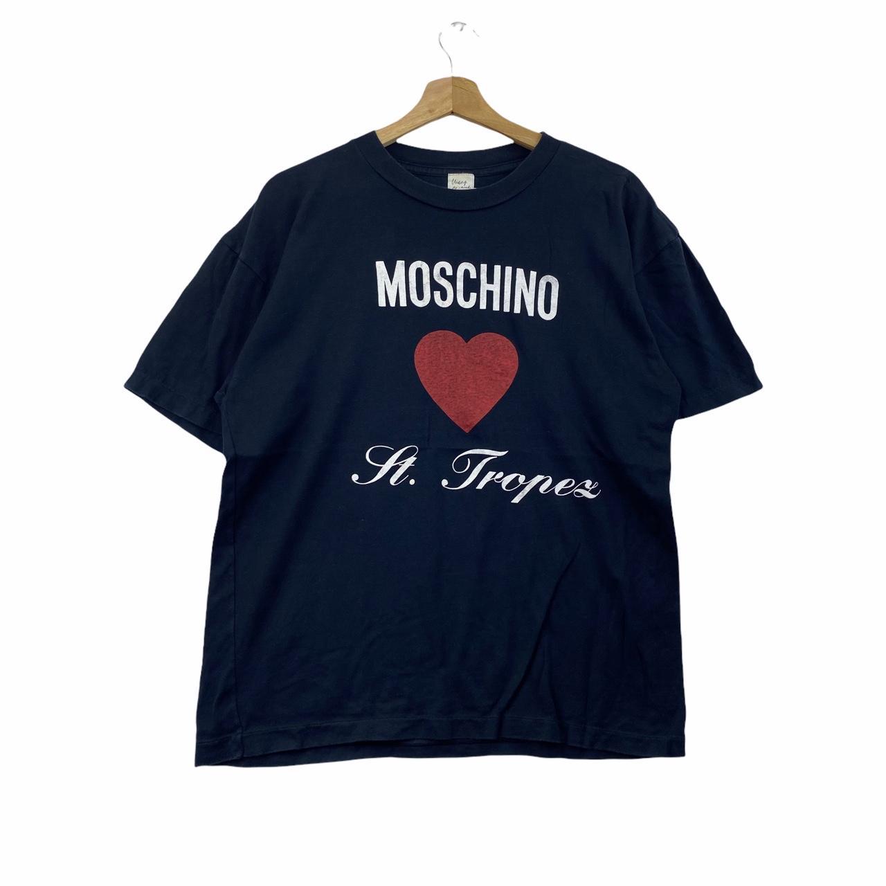 Moschino Women's Navy T-shirt | Depop