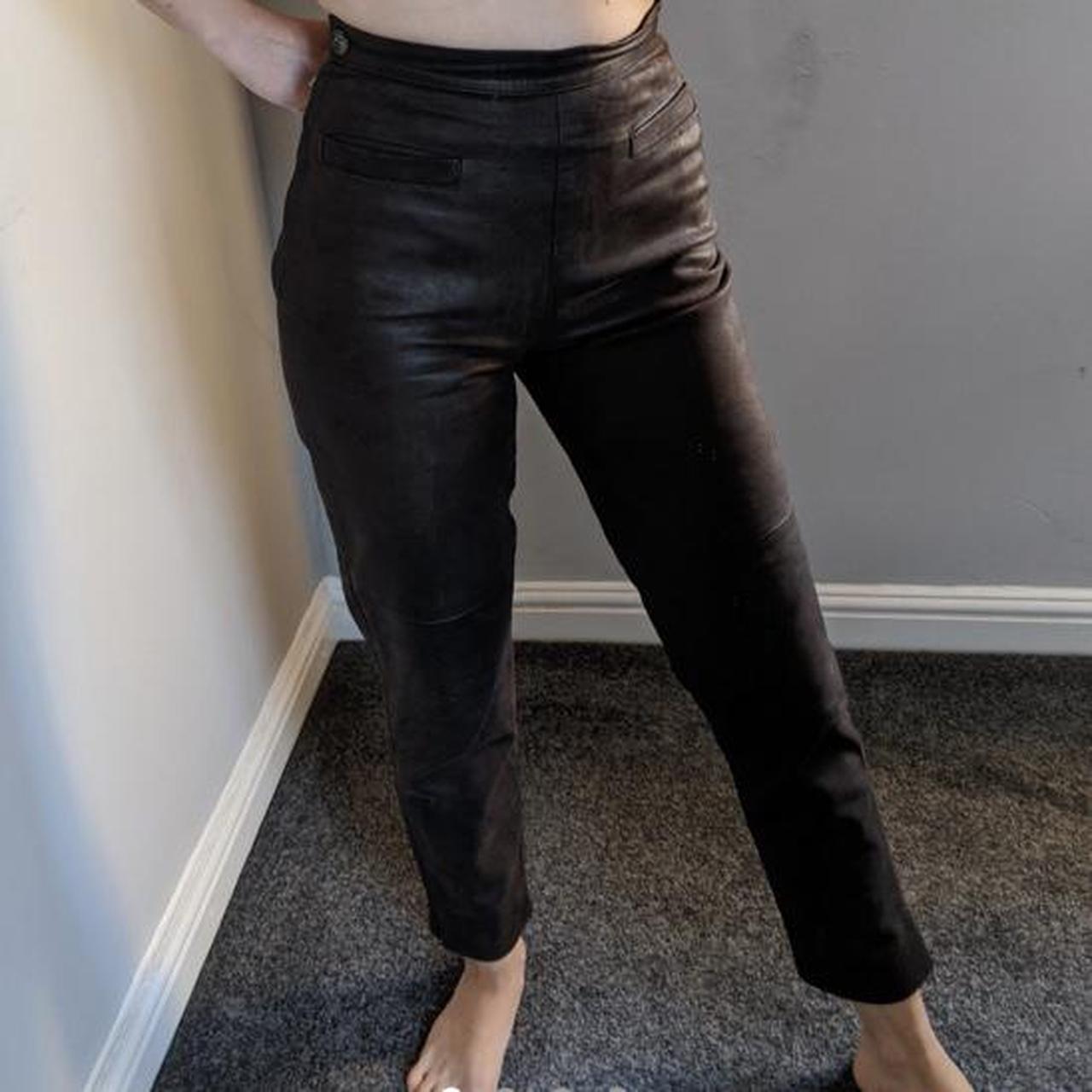 Women's Brown and Black Trousers | Depop