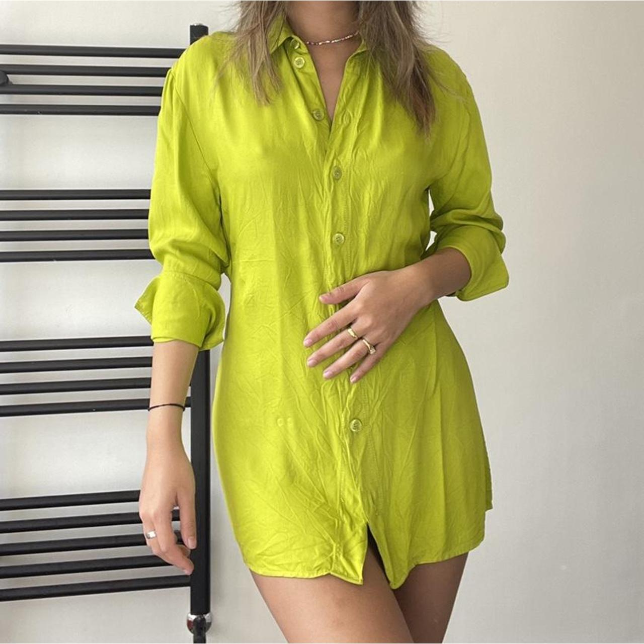 Oversized Shirt Yellow Shirt Dress Zara ZW COLLECTION BELTED SHIRT