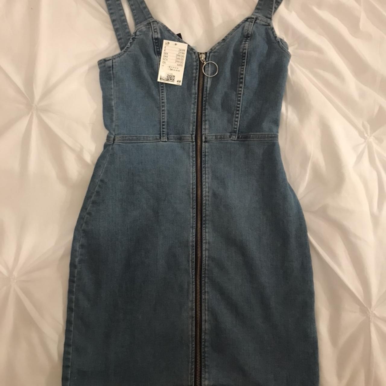 H&m denim zip clearance dress