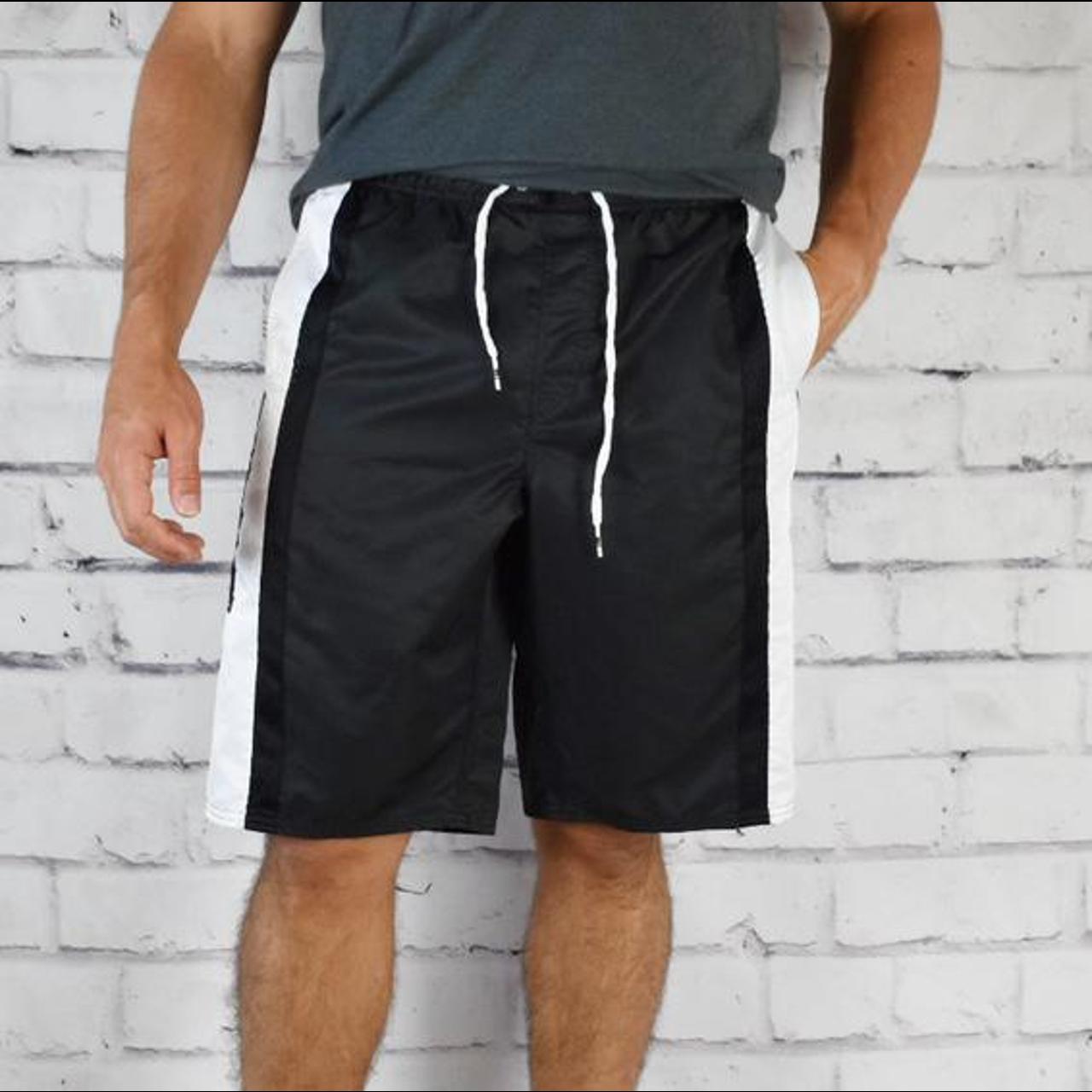 Black and White Nike Board Shorts / Swim Trunks... Depop