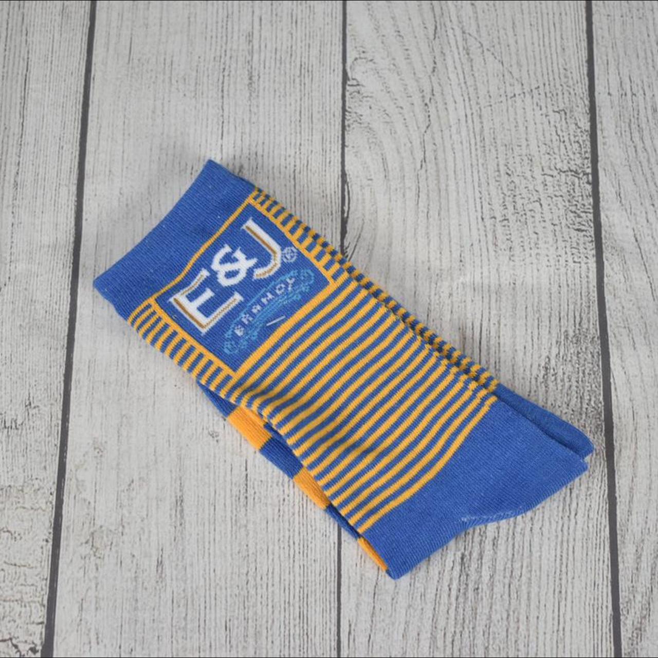 Men's Blue and Yellow Socks Depop