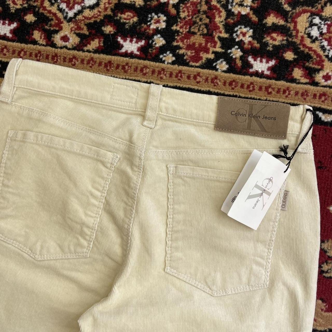 Calvin Klein Jeans Women's Cream Jeans | Depop