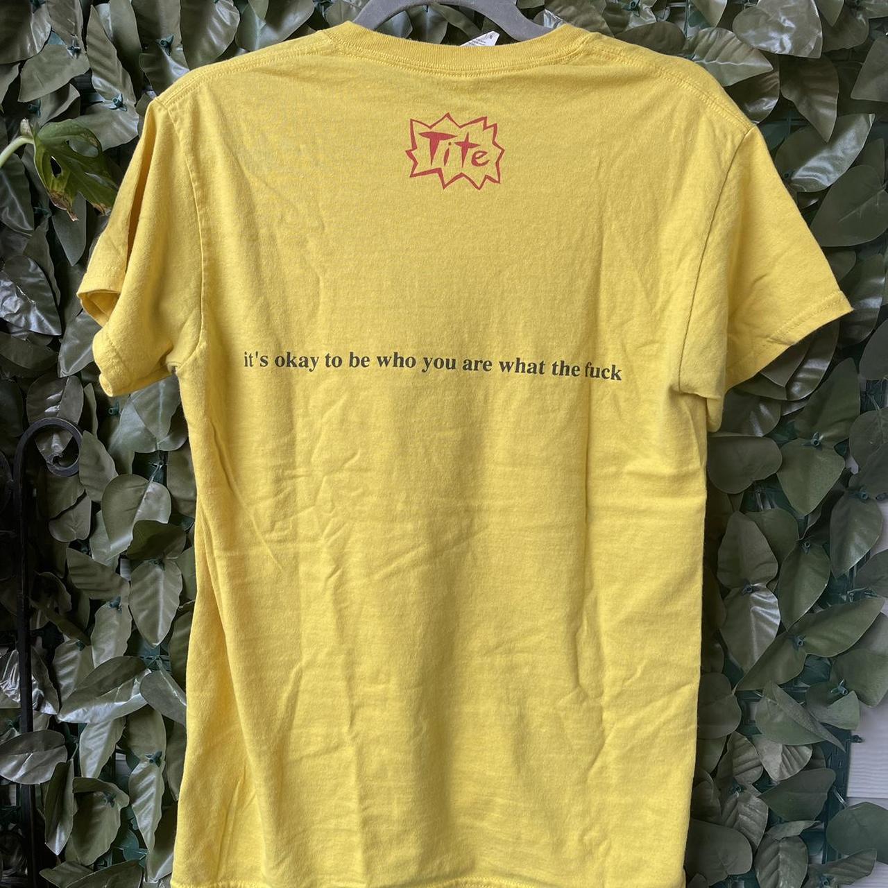 Yellow graphic tee • Brand: Tite • (front) “at the... - Depop