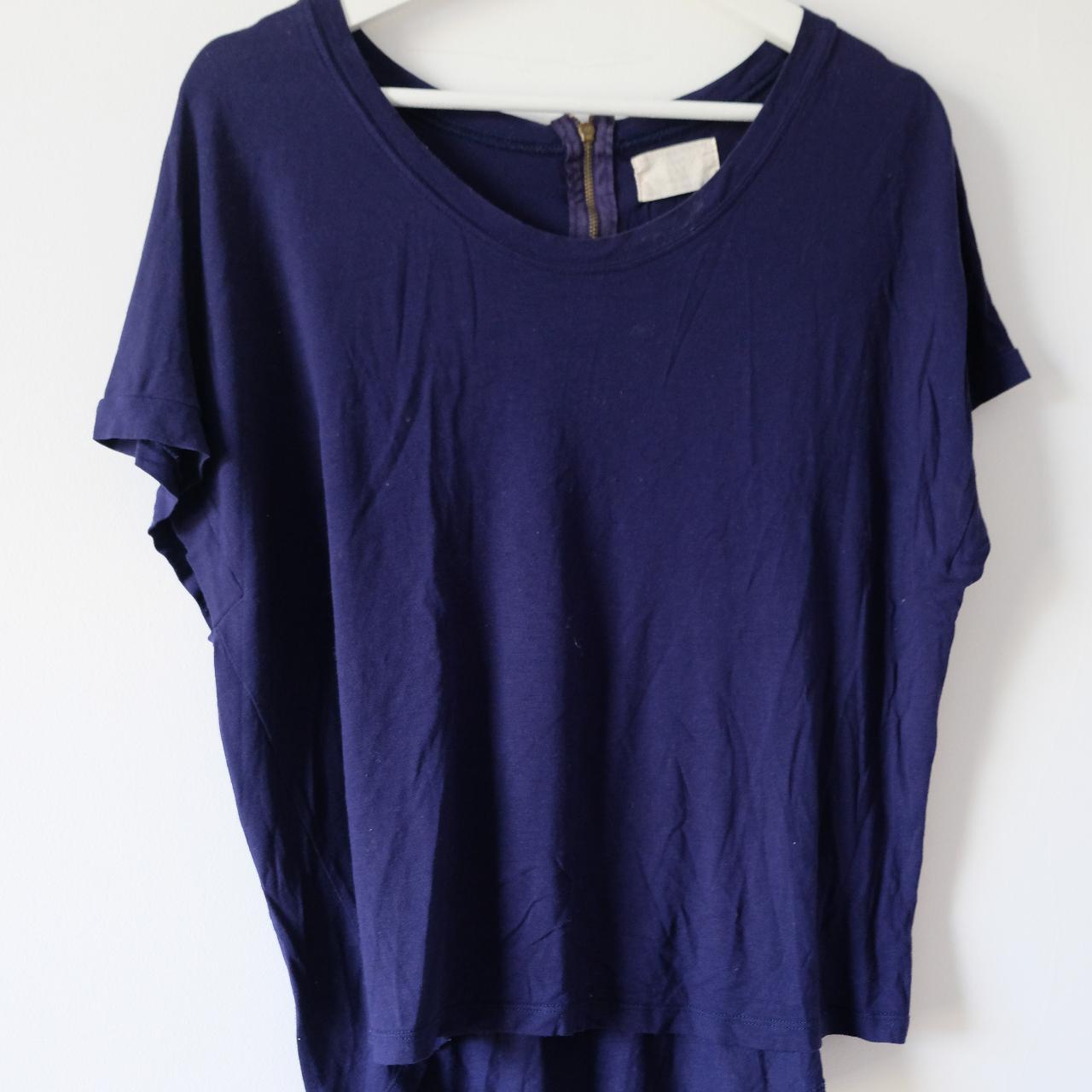 Genuine Y2K Zara Off Shoulder top Navy Blue Small 8... - Depop