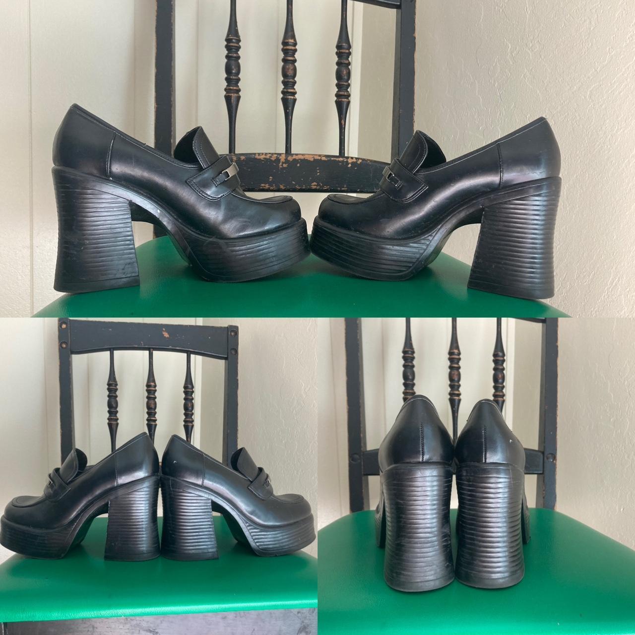 Insane vintage 90’s chunky heel platform oxfords.... Depop