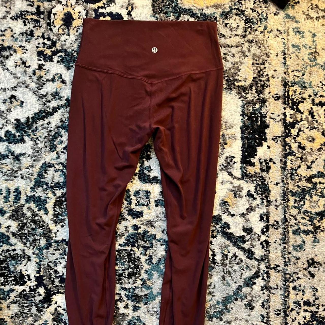 lululemon maroon high rise align leggings 28” in... Depop