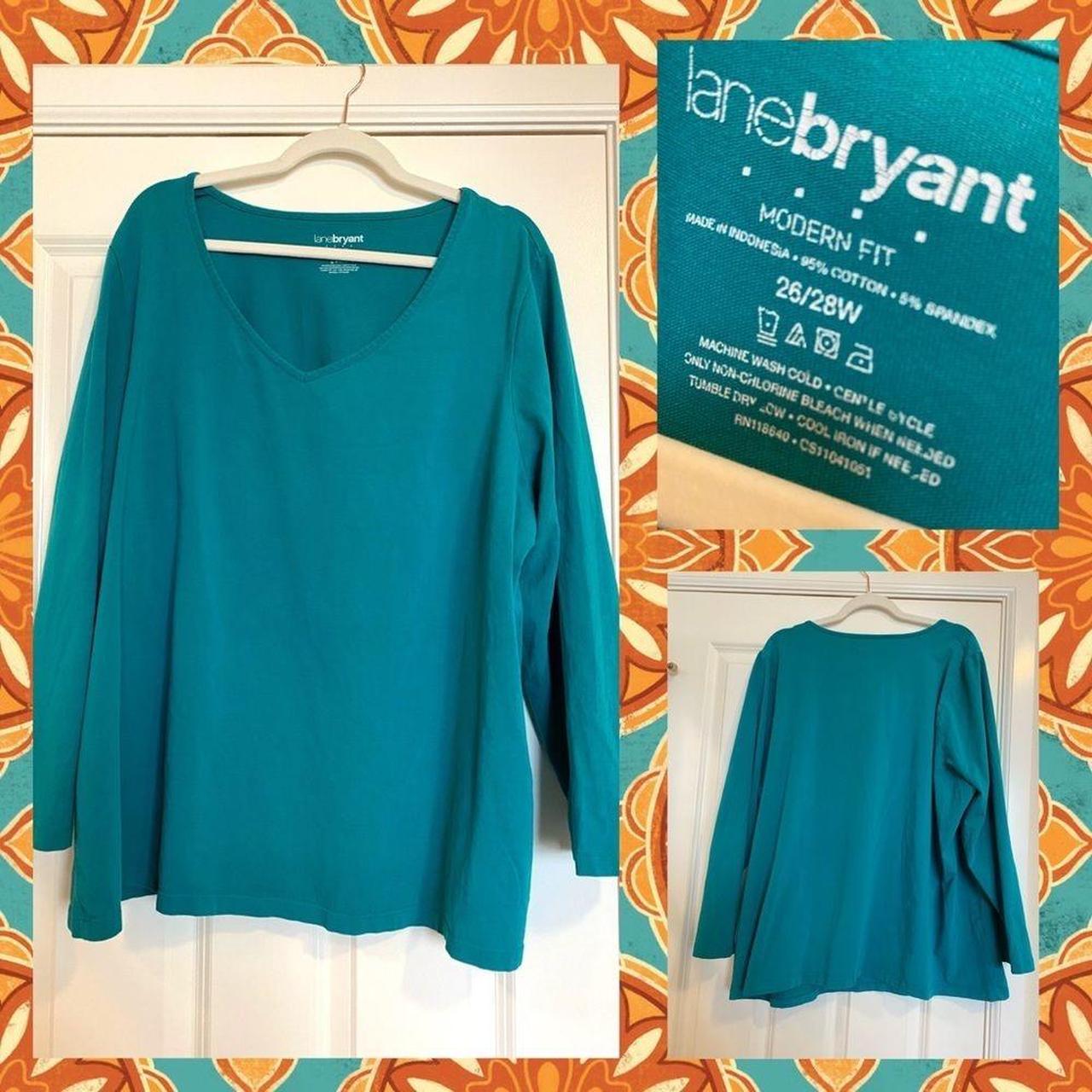 Lane Bryant v neck tee in shaded teal 26/28... Depop