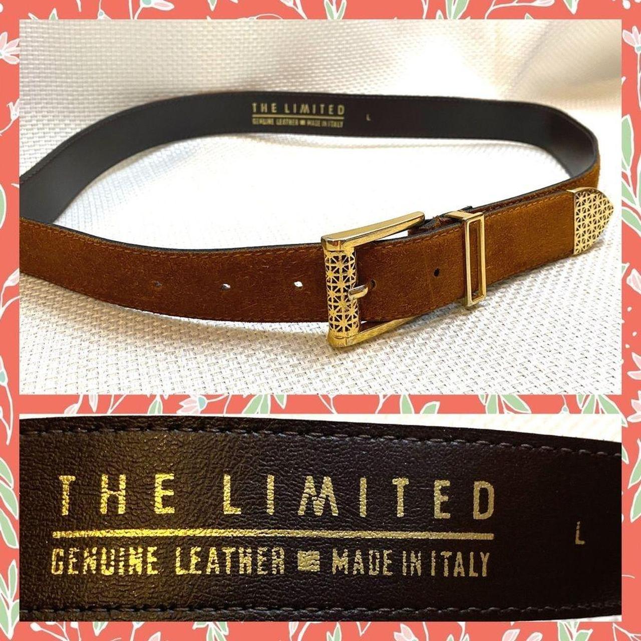 The limited vintage tan suede belt with golden... - Depop