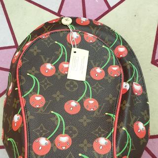 Vintage Louis Vuitton Cherry Red Monogram Mini Slide - Depop