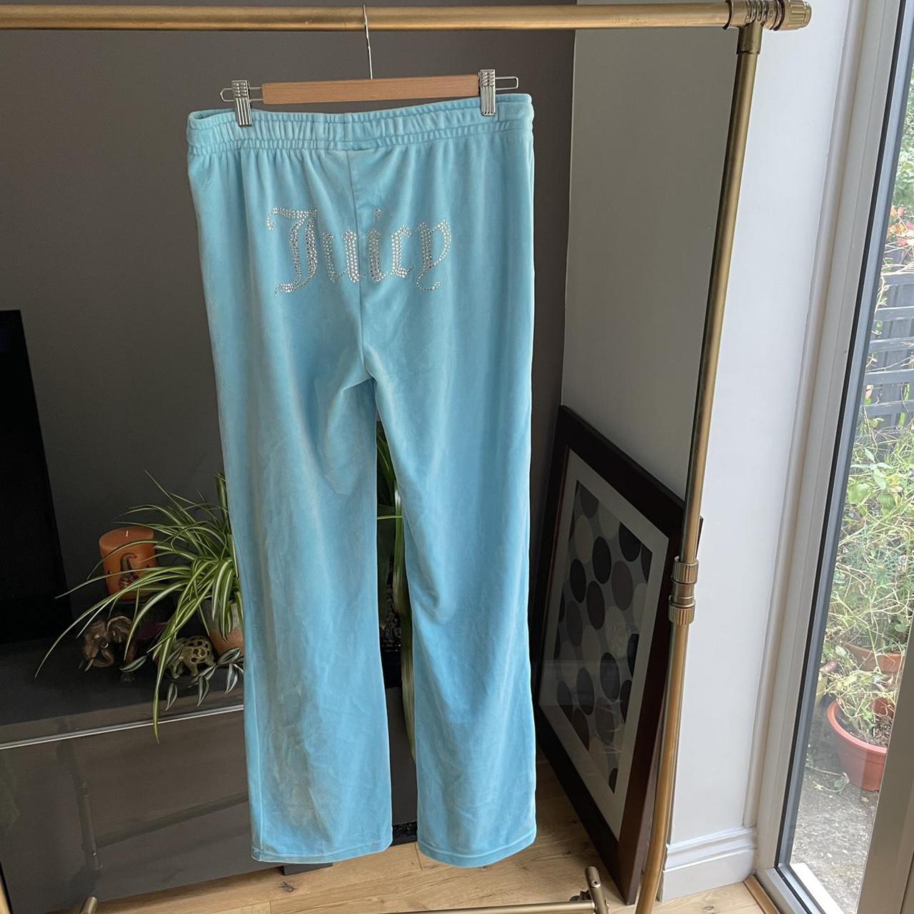 Juicy couture blue velour flare tracksuit bottoms... - Depop