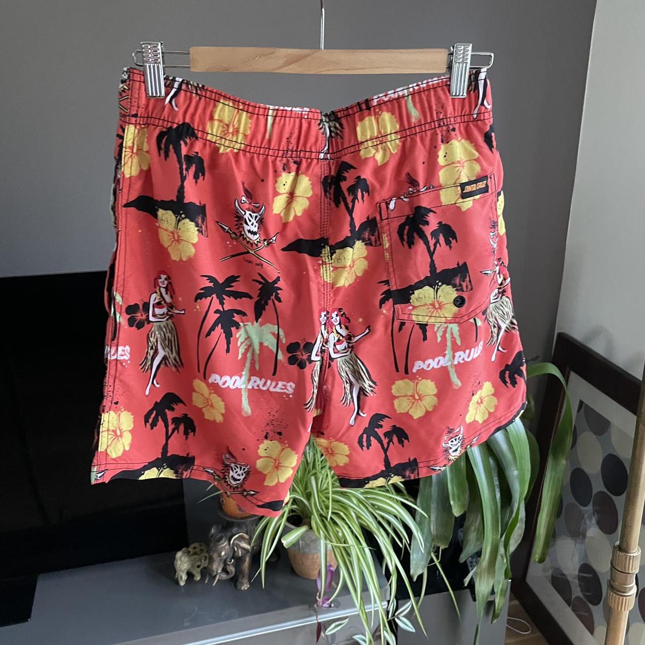 Santa Cruz Men's Red and Yellow Swim-briefs-shorts | Depop