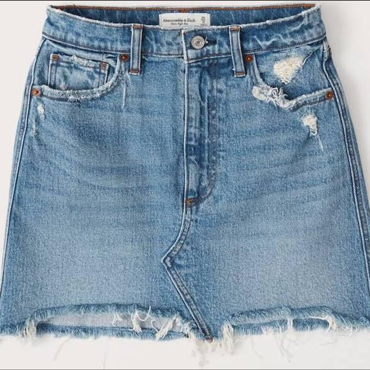 Abercrombie & Fitch Women's Blue Skirt (2)
